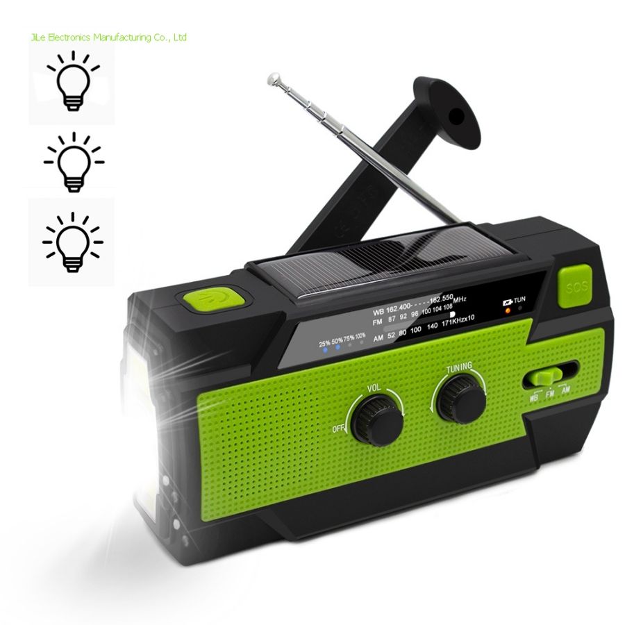 Emergency Charger Hand Crank Am FM Noaa Weather Flashlight Radio with Automatic Flashlight and Power Bank