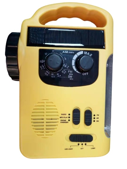 Solar crank radio with 5 LED Flashlight USB Phone Charger