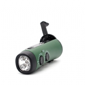 Emergency Power 5 LED Flashlight Hand Crank Dynamo with Am/FM Siren Radio Cellphone Charger for Survival Camping Hiking