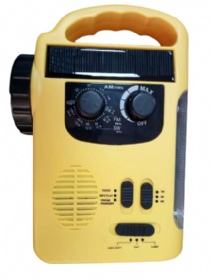 Solar crank radio with 5 LED Flashlight USB Phone Charger